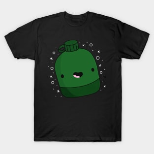 Green Water Canteen With Black Sparkles T-Shirt